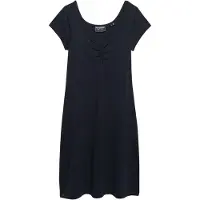 Superdry för kvinnor. W8012110A Sweetheart-klänning marinblå (M), Casual, Bomull, Kort ärm, Marino