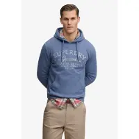 Superdry för män. M2014448A Lo-Fi Dockside sweatshirt blå (L), Casual, Bomull