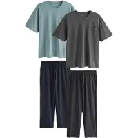 Next Pyjamas lång antracit / mörkgrå / jade / gran