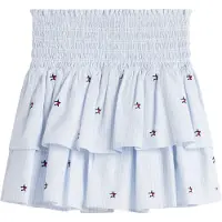 Tommy Hilfiger Star Flag Embroidery Stripe Tiered Skirt