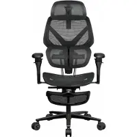 ThunderX3 TX3 Flex Pro fotstöd - Mesh Black - kontorsstol, SYNC6, 19D justeringar, klass 4 gaslift