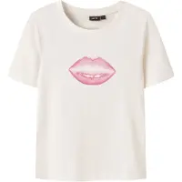 LMTD T-shirt - NlfHips - White Alyssum/W Pink A Boo - - 9-10 år (134-140) - T-shirt