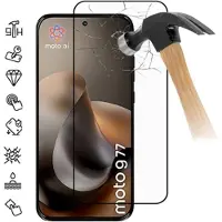 Mtp Products Motorola Moto G77 Heltäckande skärmskydd i härdat glas - 9H - Svart kant