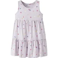 Name It Mini Klänning - NmfVigga - Lavender Dimma/Färgstark Hearts - - 3 år (98) - Klänning