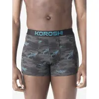 KOROSHI Boxershorts turkos / grå / svart