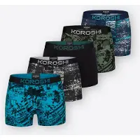 KOROSHI Boxershorts mörkblå / ljusgrön / svart / vit