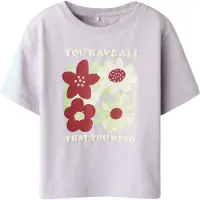 Name it T-shirt 'NMFHENISA' limette / orkidé / mörkröd