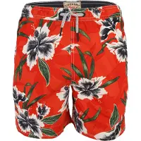 Superdry för män. M3010264A Hawaiian Print 16 röd baddräkt (L), Strandkläder, Återvunnen polyester