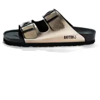 Bayton Pantolette 'JANNY' guld / svart