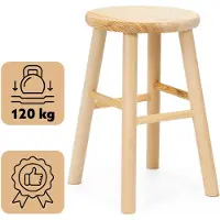 Springos Träpall - - WF0003 - naturlig furu - profilerat säte - belastning 120 kg