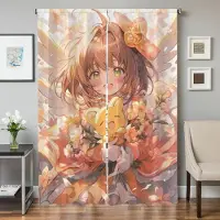 Household supplies MH Köksgardiner för vardagsrum 2 stycken Mörkläggningsgardiner Dörrgardin C-cardcaptor S-sakura Sovrumsdekoration Avskärmning Hem W50xH70cmx2pcs-CL