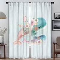 Household supplies MH Söta Djur Nyanser Köksgardiner 2 Delar Heminredningsgardiner för Kamera Mörkläggningsgardin Tyll för Sovrumsavskärmning W50xH70cmx2pcs-CL