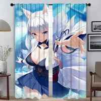 Household supplies MH Eleganta rumsgardiner för vardagsrum Azur Lane Heminredningsgardiner 2 stycken Rullgardiner Tyg för sovrum Avdelningsgardin Barn W50xH70cmx2pcs-CL
