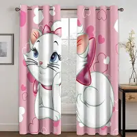 Your Warm Home Tecknad Söt Katt Djurpark 3D Baby Barn Flicka Barn Fri Frakt 2 Delar Tunn Fönstergardin för Vardagsrum Sovrum Dekor 100W130H(CM)40x51in&Hook