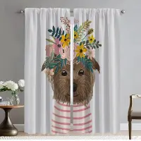 Household supplies MH Eleganta rumsgardiner 2 delar Blommiga vänner Djur Vardagsrumsgardin Köksgardiner för Kamera Halloweendekoration Rullgardiner W50xH70cmx2pcs-CL