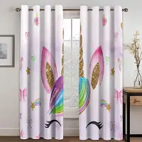 Household supplies MH Billiga Tecknade Tunna Gardiner Regnbåge Enhörning Häst Barn Barn 2 Delar Fri Frakt för Vardagsrum Sovrum Fönsterdekor W60H60(CM)x2PCS&Grommet Top