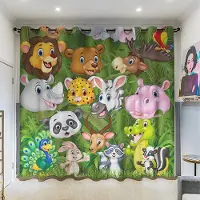 Yiran Furniture 2 paneler Skog Zoo Gardiner Giraff Lejon Elefant Apa Tryckta Gardiner för Barn Pojkar Flickor Sovrum Fönsterpersienner cortinas 2x60Wx50H(CM)&Grommet Top