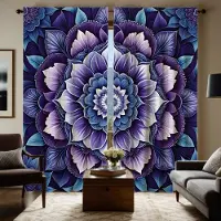Household supplies MH 2 st HD Mandala blomma dekorativ gardin Lila knytband digitaltryckt gardin Heminredningsstil Dekoration vardagsrum säng W52H63inchW132H160cm