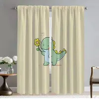 Household supplies MH Mörkläggningsgardiner för vardagsrum Liten dinosaurie fönstergardin tyll för sovrum Halloweendekoration rullgardiner avskärmning kök W50xH70cmx2pcs-CL