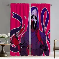 Household supplies MH Ghostface Gardiner för Sovrumsavdelning Skärmar Vardagsrumsgardin Halloweendekoration Heminredningsgardiner 2 Stycken Kök W50xH70cmx2pcs-CL