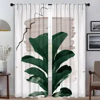 Household supplies MH Eukalyptus Fläktpalm Moderna Vardagsrumsgardiner 2 Delar Avskiljande Gardiner för Sovrum Fönstergardin Rullgardiner Kök Mörkläggning W50xH70cmx2pcs-CL