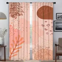 Household supplies MH Koncis Stil Växter Nyanser Mörkläggningsgardin för Rum 2 Paneler Tyll för Sovrum Anti-mygg Gardiner Halloween Dekoration Hem W50xH70cmx2pcs-CL