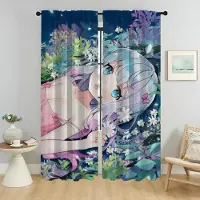 Household supplies MH Eromanga Sensei Moderna Vardagsrumsgardiner 2 Delar Köksgardiner för Kamera Tyll för Sovrum Avskärmningsgardiner Hem W50xH70cmx2pcs-CL