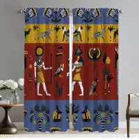 Household supplies MH Forntida egyptiska farao-gardiner för vardagsrumsgardin för rum 2 paneler heminredningsgardiner Halloween-dekoration rullgardiner W50xH70cmx2pcs-CL