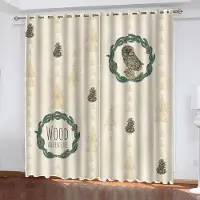 Household supplies MH Julmönstrade Gardiner 100% Polyester Gardiner För Vardagsrum Sovrum Mörkläggningsgardiner Perforerade Kökstillbehör Damm 100x140cm&Grommet Top