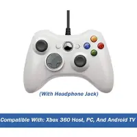 VAORLO för Xbox 360/ Slim Microsoft USB-styrd handkontroll PC Android TV Gamepad Gamepad-konsol Kabelansluten för XBOX 360 Game Joystick vit