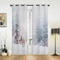 Household supplies MH Vinter Snö Berg Morgonlandskap Husgardiner för Sovrum Vardagsrum Draperier Kök Barn Fönstergardin Heminredning 135W x 60H(cm) x1