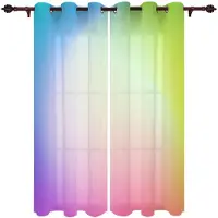 Household supplies MH Godis Regnbåge Rosa Ränder Fönstergardiner Lyxiga Gardiner för Barn Flickor Vardagsrum Sovrumsgardiner Tryckt Kappa Draperier W60H60(CM)x2PCS&Grommet Top