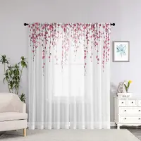 Household supplies MH 2 Delar HD Digital Prinsessstil Rosa Körsbärsblomstryck Gardiner Heminredningsstil Inredning Vardagsrum Sovrum Roddi W52H63inchW132H160cm