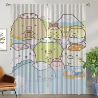 Household supplies MH Sumikko Gurashi Mörkläggningsgardin för Rum 2 Paneler Skärmar Heminredningsgardiner Avskärmning Halloweendekoration Tyg för Sovrum W50xH70cmx2pcs-CL