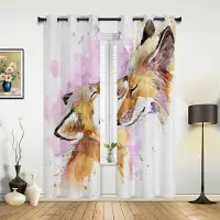 Household supplies MH Djur Fågel Räv Skog Vinter Björk Fönstergardiner Heminredning Vardagsrumsgardiner Barnrum Cortinas För Kök Sovrum 135W x 60H(cm) x1