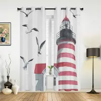 Household supplies MH Retro Livboj Fisknät Planka Gardiner för Sovrum Vardagsrum Draperier Kök Barnrum Fönstergardin Heminredning 135W x 60H(cm) x1