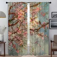 Household supplies MH Blommor Köksgardiner för Vardagsrum Gardiner Tyll för Sovrum Halloween Dekoration Heminredning Gardiner 2 Stycken Rullgardiner W50xH70cmx2pcs-CL