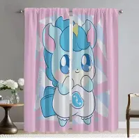 Household supplies MH Himitsu No Cocotama Gardiner för Sovrum Skärmar Halloween Dekoration Mörkläggningsgardin för Rum 2 Paneler Heminredningsgardiner W50xH70cmx2pcs-CL