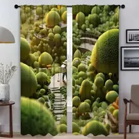 Household supplies MH Svamp Värld Partition Halloween Dekoration Nyanser Gardiner för Vardagsrum Gardin för Rum 2 Paneler Heminredning Gardiner W50xH70cmx2pcs-CL