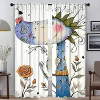 Household supplies MH Tyll för Sovrum Magisk Magi Halloween Dekoration Eleganta Rumsgardiner 2 Delar Mörkläggningsgardin Heminredningsgardiner W50xH70cmx2pcs-CL