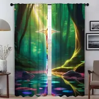 Household supplies MH Svärd Partition Halloween Dekoration Fönstergardin för Rum 2 Paneler Heminredning Gardiner Persienner Vardagsrum Kök Mörkläggande W50xH70cmx2pcs-CL