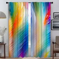 Household supplies MH Happy Dopamine Tyg för Sovrum Heminredning Gardiner för Vardagsrum Rullgardiner Avskärmning Fönstergardin Gardiner 2 Delar Kamera W50xH70cmx2pcs-CL