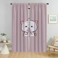 Household supplies MH Gardiner för vardagsrum Gardiner för rum 2 paneler Persika Mochi Katt Avdelare Heminredningsgardiner Halloweendekoration Rullgardiner W50xH70cmx2pcs-CL