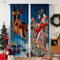 Yiran Furniture God Jul Fönstergardin, Kanalficka, Lämplig för Sovrum, Vardagsrum, Utomhusdekoration, Kan Anpassas, 2 st W50xH130(CM)x2PCS&Grommet Top brown