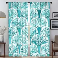 Household supplies MH Akvarell Blommig Gardiner för Sovrumsfönster Gardin för Rum 2 Panel Skärmar Heminredningsgardiner Avdelare Vardagsrum Kök W50xH70cmx2pcs-CL