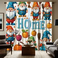 Household supplies MH 2 st HD Jultomten dekorerad gardin med kvast Blå knytband digitaltryckt gardin Heminredningsstil Dekorerat vardagsrum W52H63inchW132H160cm