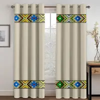 Household supplies MH Europeisk etiopisk traditionell design halv mörkläggningsgardiner 2 paneler bohemisk stil vardagsrum sovrum heminredningsgardiner 2x50Wx50H(CM)&Grommet Top