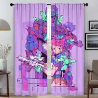 Household supplies MH Vaporwave Cybernetisk Konst Eleganta Rumsgardiner för Kamera Köksgardiner 2 Stycken Rullgardiner Halloween Dekoration Avskärmning Vardagsrum W50xH70cmx2pcs-CL