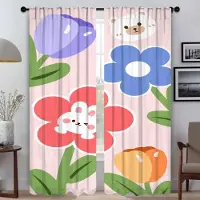 Household supplies MH Eleganta rumsgardiner 2 delar Kawaii blomma fönstergardin Halloween-dekoration rullgardiner gardiner för sovrumsavdelning vardagsrum W50xH70cmx2pcs-CL