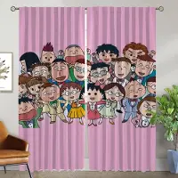 Household supplies MH Gardiner för vardagsrum Gardiner Chi-bi Maruko Avskärmningar Kök Gardiner 2 stycken Tyll för sovrum Halloween Dekoration W50xH70cmx2pcs-CL